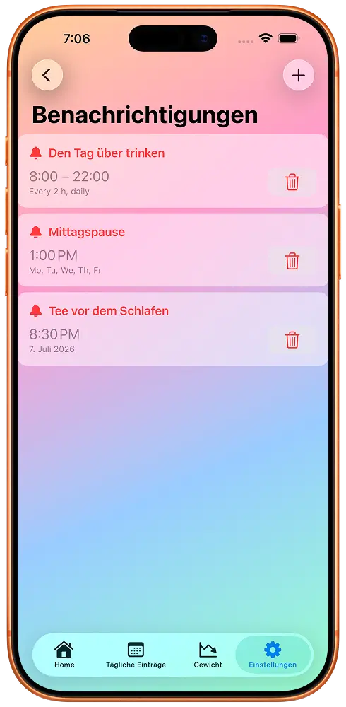 Einstellungen - Light Mode